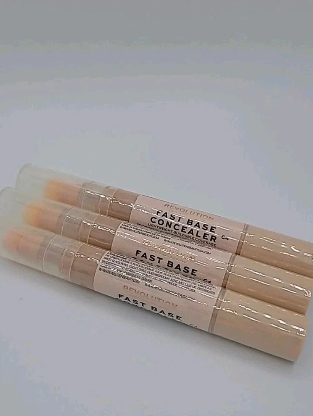 NWT 3x Makeup Revolution Fast Base Concealer #C4 0.15 fl oz Ea SEALED
